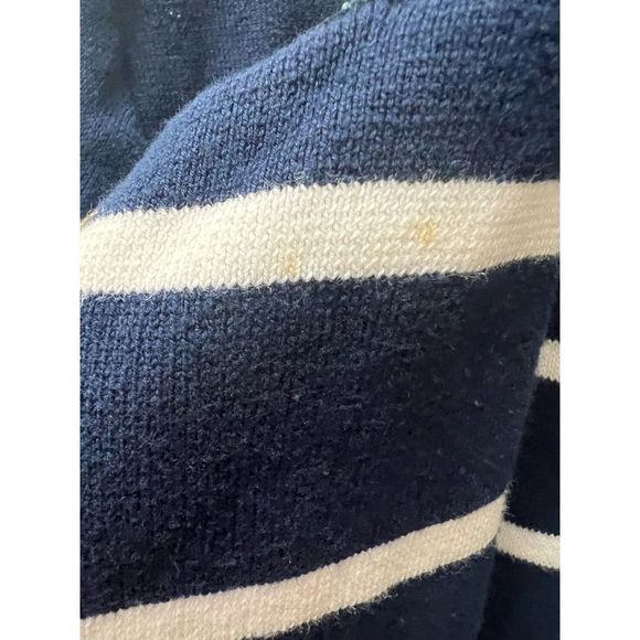 Chaps Striped Navy Blue and White Moto Jacket - Picture 4 of 7